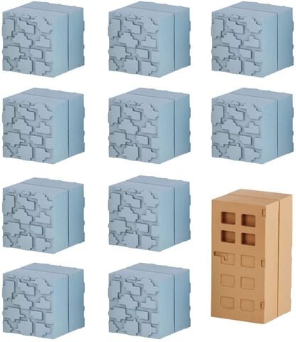 Block Set - Minecraft - Mine-keshi Cobblestone Et Wooden